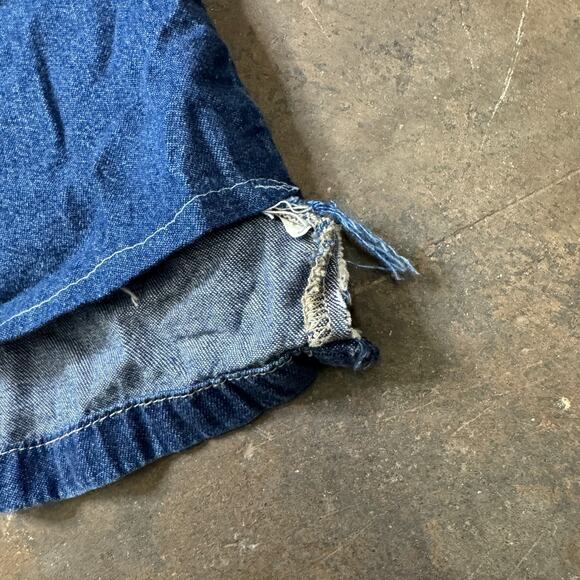 Vintage Lee Denim Overall Jumper Dress Womens Workwear 2X Raw Hem 100% Cotton - Picture 6 of 10